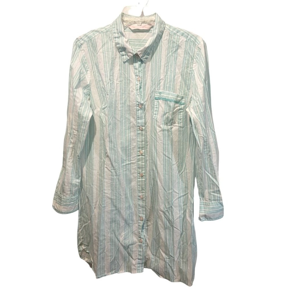 Victoria's Secret pajama shirt dress 100 % cotton sz L